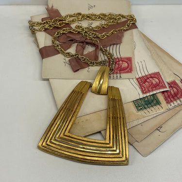 Large Gold Square Pendant Bloomers and Frocks